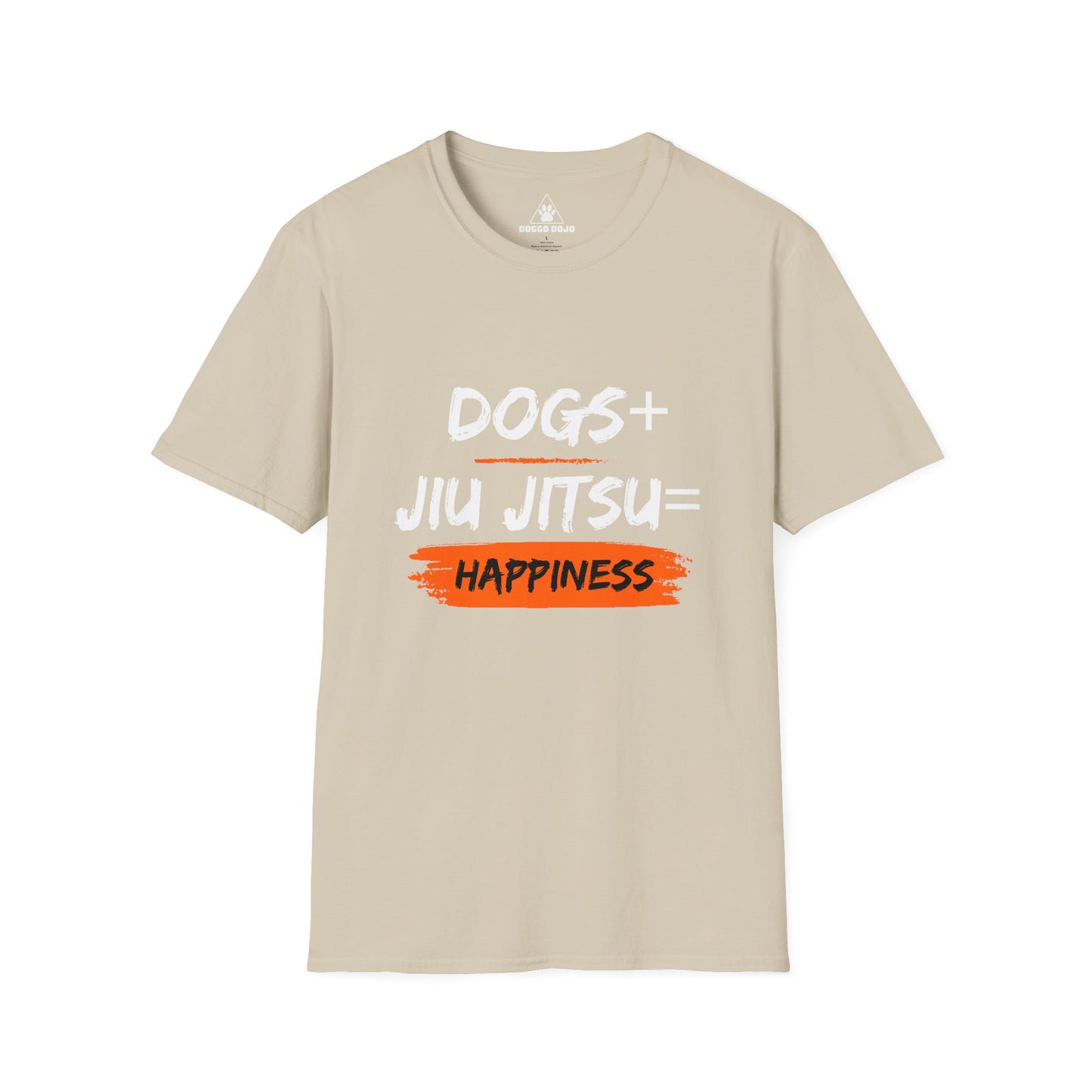 Dogs + Jiu Jitsu = Happiness Unisex Softstyle T-Shirt