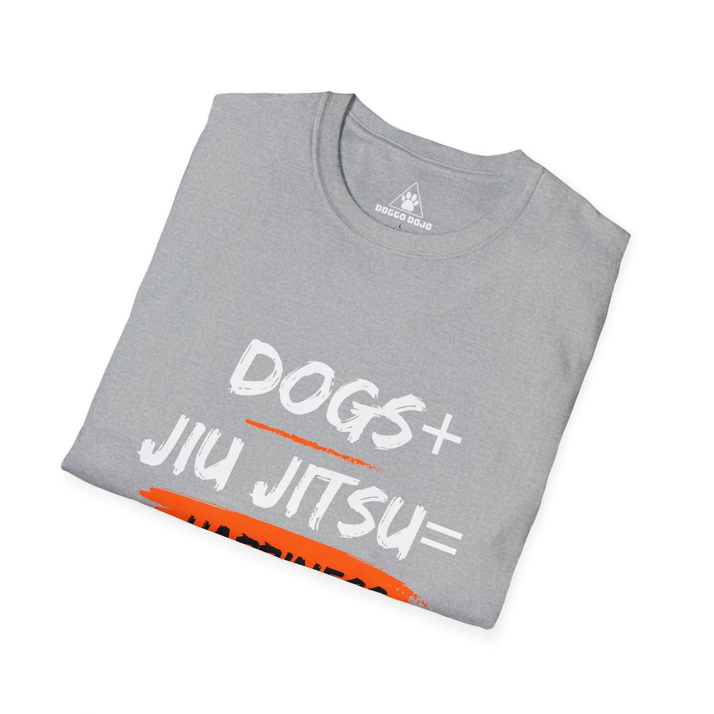 Dogs + Jiu Jitsu = Happiness Unisex Softstyle T-Shirt