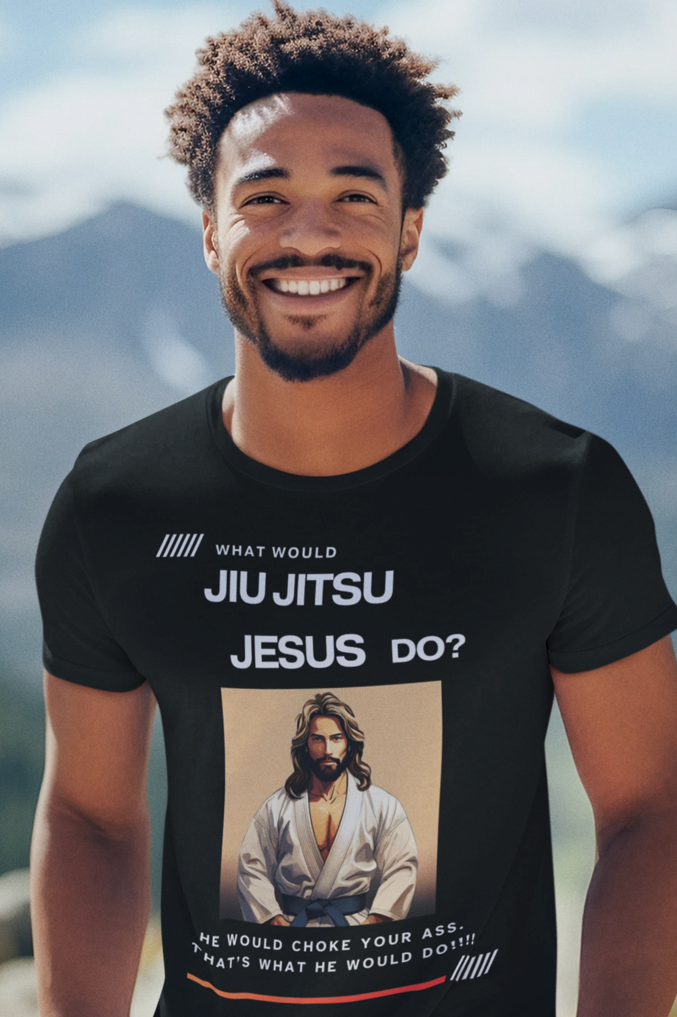 What would Jiu Jitsu Jesus do? Unisex Softstyle T-Shirt