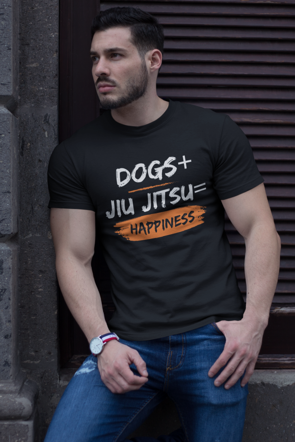 Dogs + Jiu Jitsu = Happiness Unisex Softstyle T-Shirt
