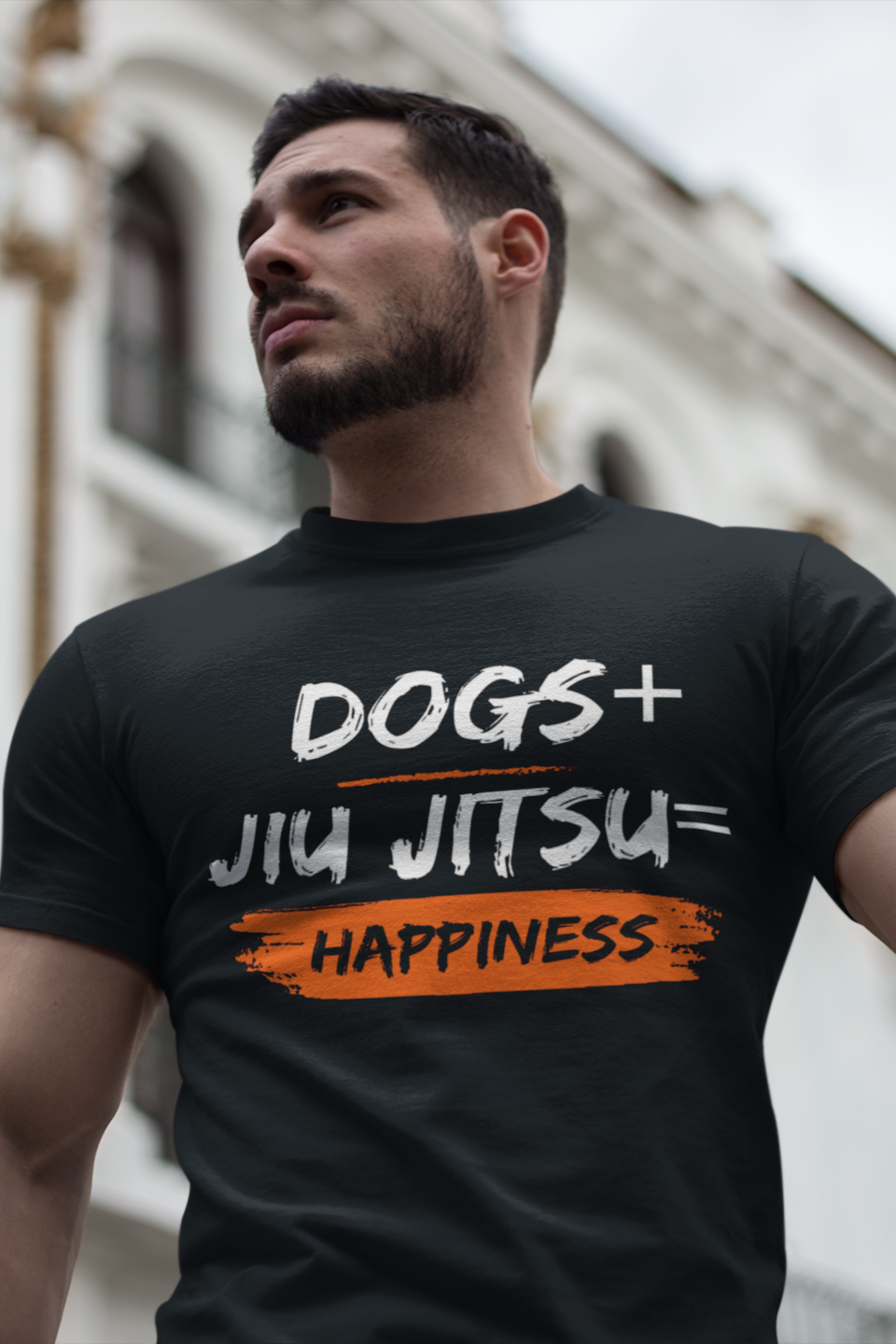Dogs + Jiu Jitsu = Happiness Unisex Softstyle T-Shirt