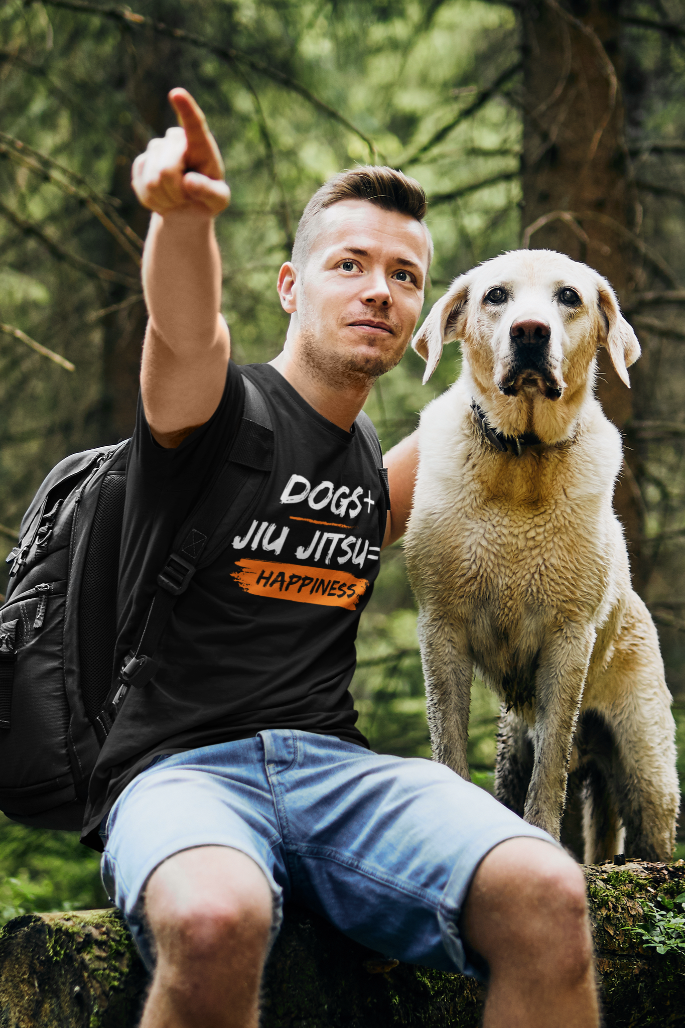 Dogs + Jiu Jitsu = Happiness Unisex Softstyle T-Shirt
