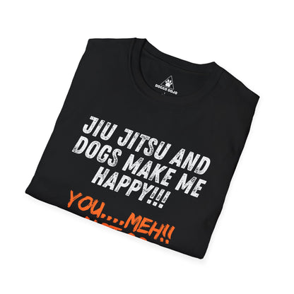 JIU JITSU & DOGS MAKE ME HAPPY Unisex Softstyle T-Shirt