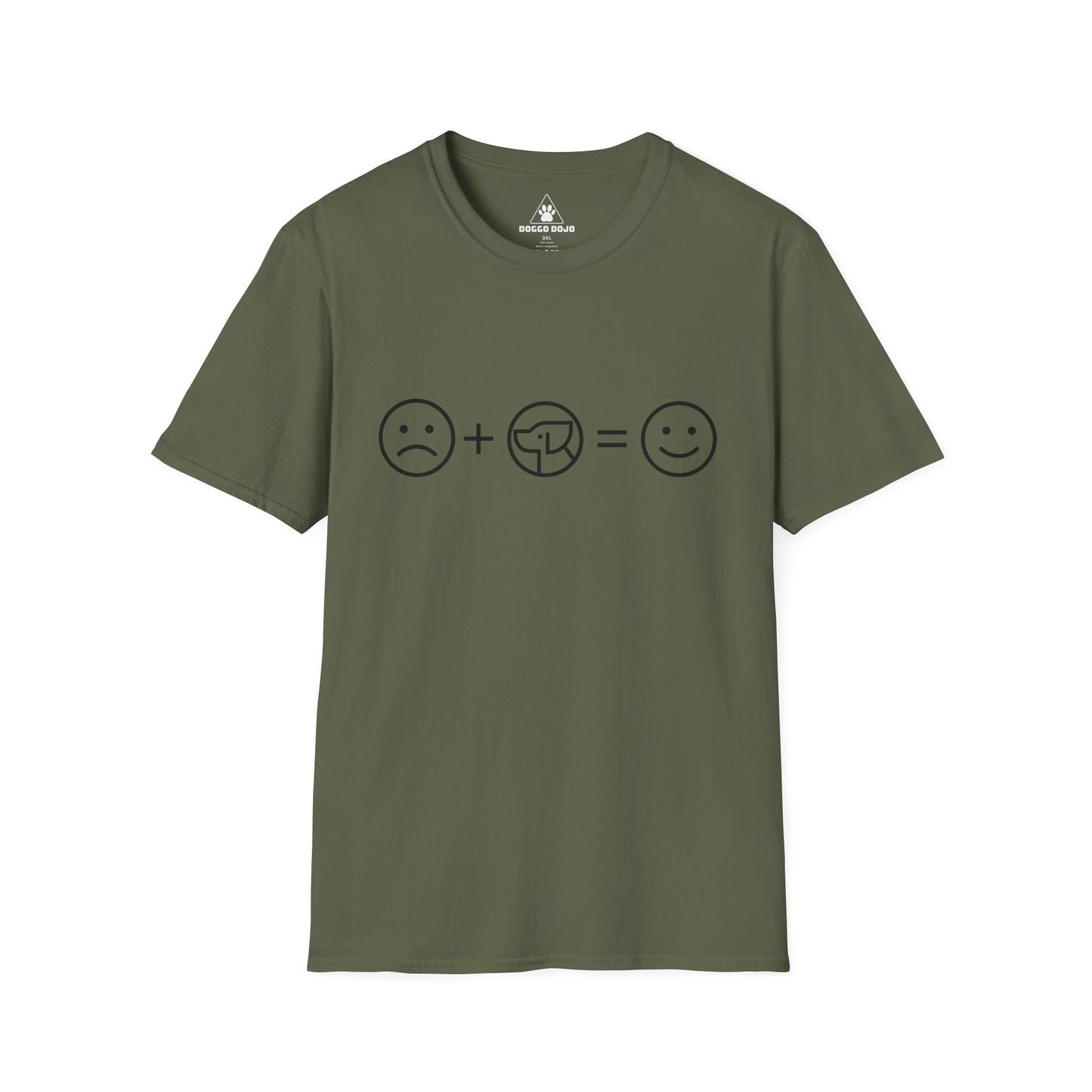 T-Shirt — Smile Formula Design (Sad + Dogs = Happy)