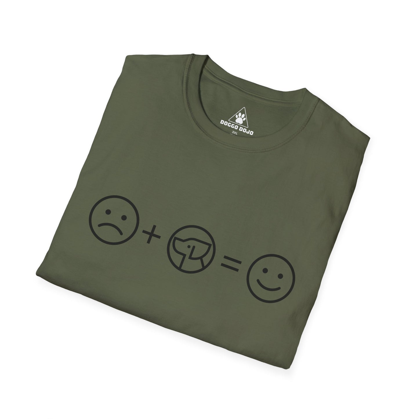 T-Shirt — Smile Formula Design (Sad + Dogs = Happy)