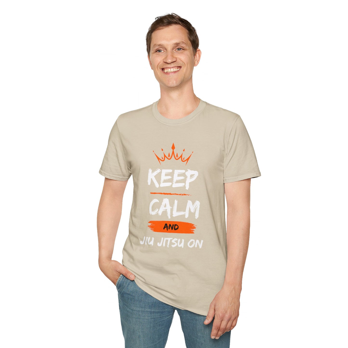 Keep Calm and Jiu Jitsu On Unisex Softstyle T-Shirt