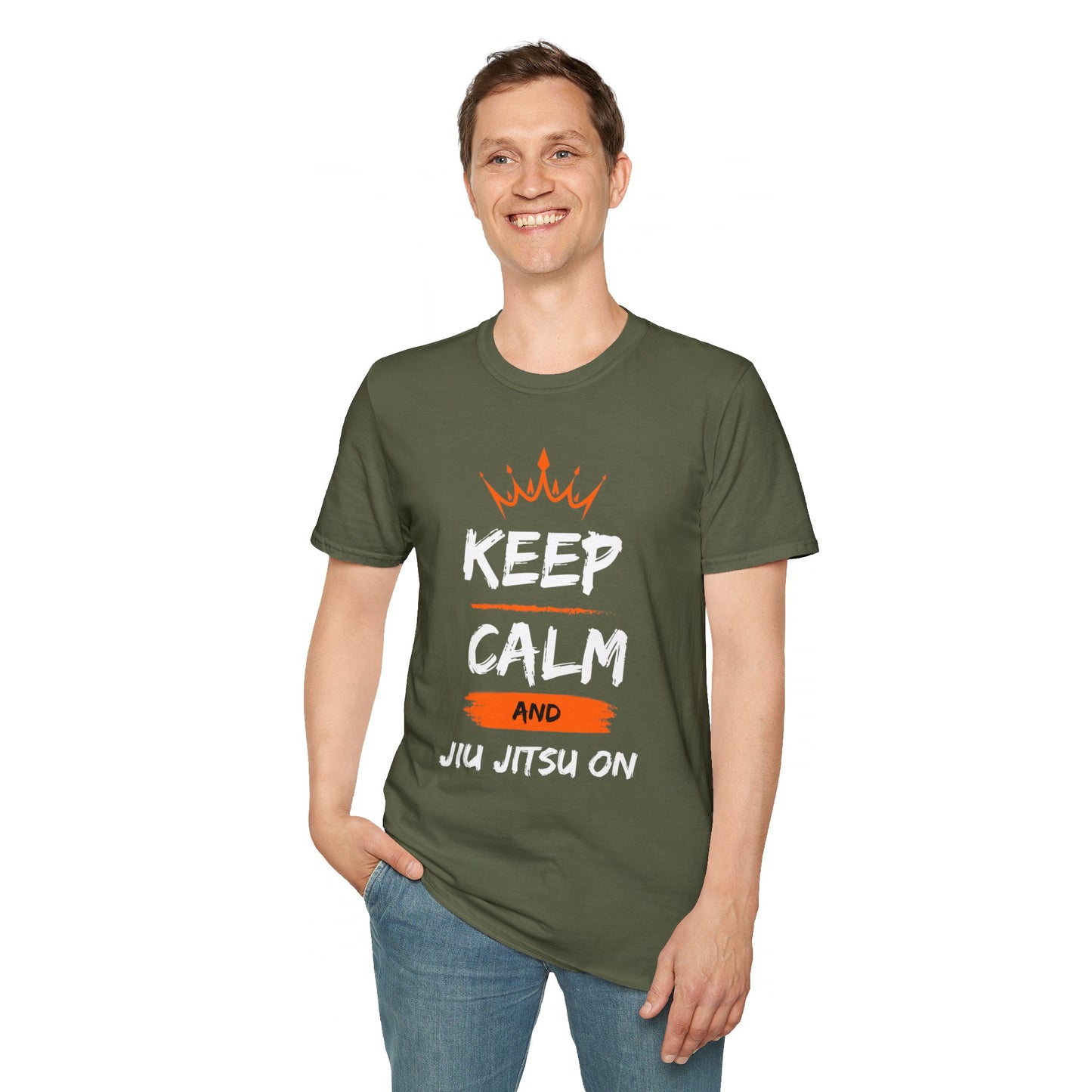 Keep Calm and Jiu Jitsu On Unisex Softstyle T-Shirt