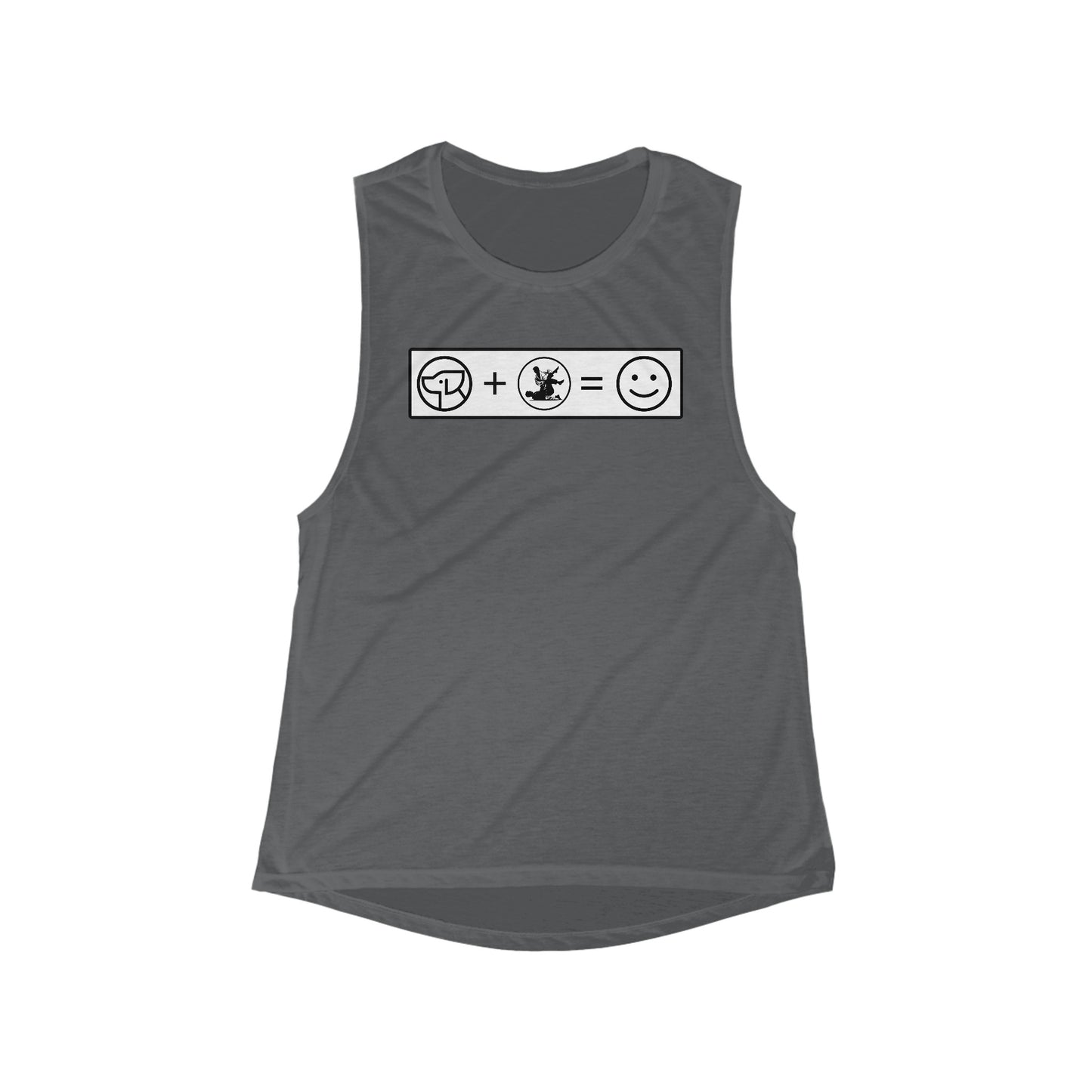 Dogs + BJJ = happiness Women's Flowy Scoop Muscle Tank