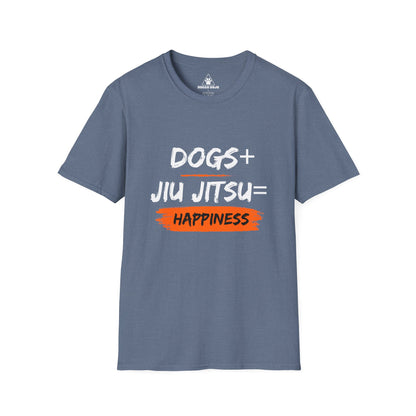 Dogs + Jiu Jitsu = Happiness  Unisex Softstyle T-Shirt