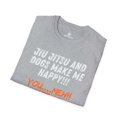 JIU JITSU & DOGS MAKE ME HAPPY Unisex Softstyle T-Shirt