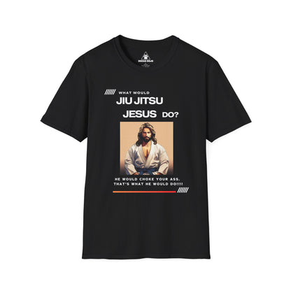 What would Jiu Jitsu Jesus do?  Unisex Softstyle T-Shirt