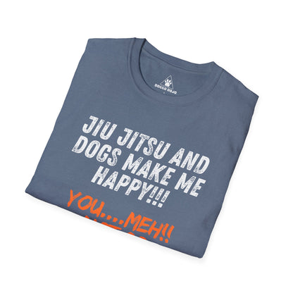 JIU JITSU & DOGS MAKE ME HAPPY Unisex Softstyle T-Shirt