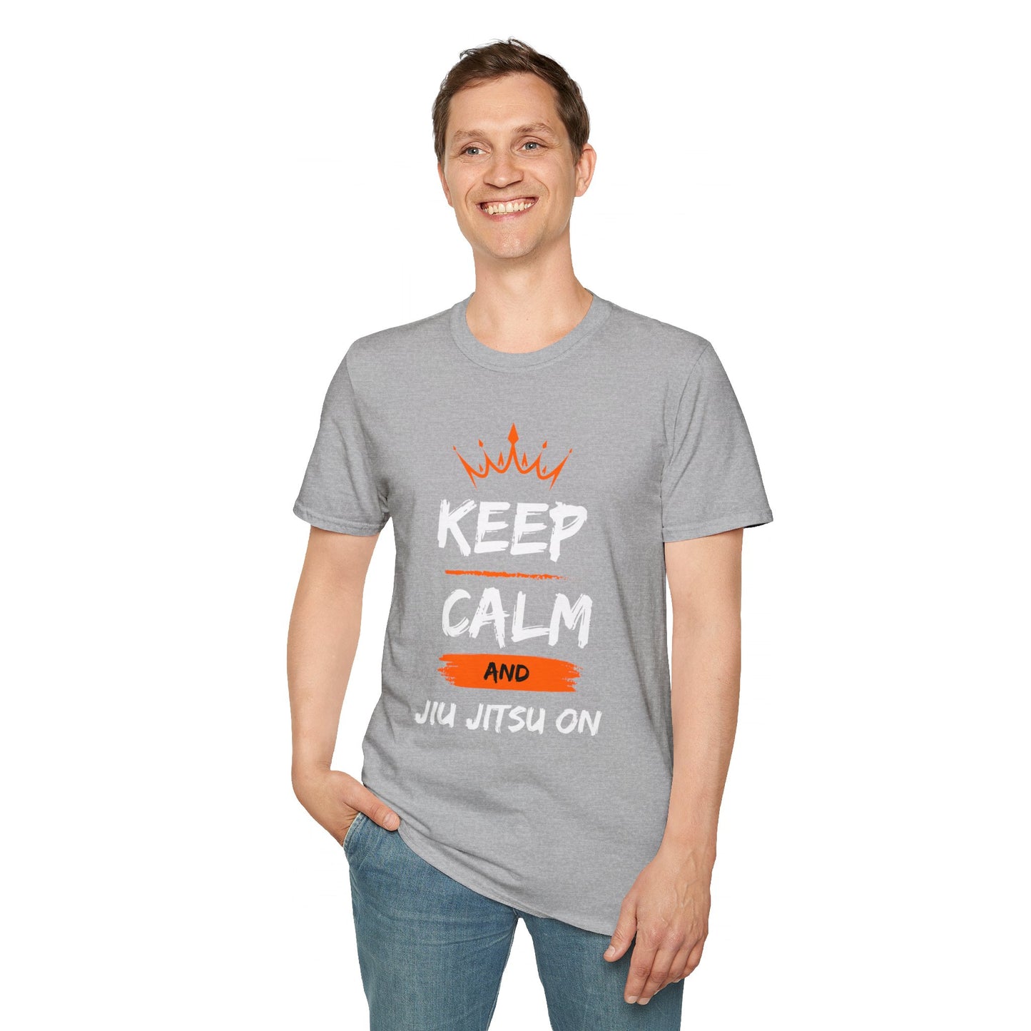 Keep Calm and Jiu Jitsu On Unisex Softstyle T-Shirt