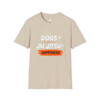 Dogs + Jiu Jitsu = Happiness  Unisex Softstyle T-Shirt