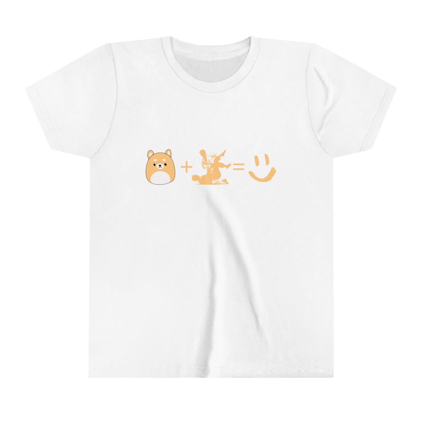 Dogs + Jiu Jitsu = Happiness Youth Short Sleeve Tee