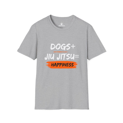 Dogs + Jiu Jitsu = Happiness  Unisex Softstyle T-Shirt