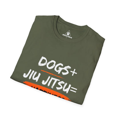 Dogs + Jiu Jitsu = Happiness  Unisex Softstyle T-Shirt