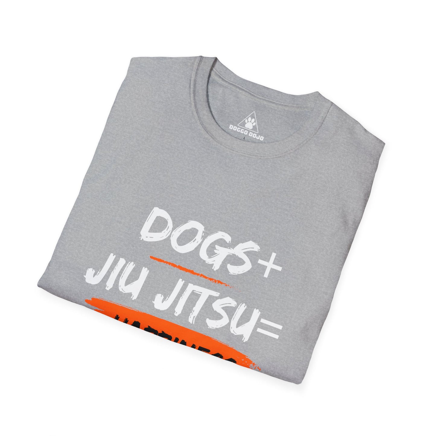 Dogs + Jiu Jitsu = Happiness  Unisex Softstyle T-Shirt