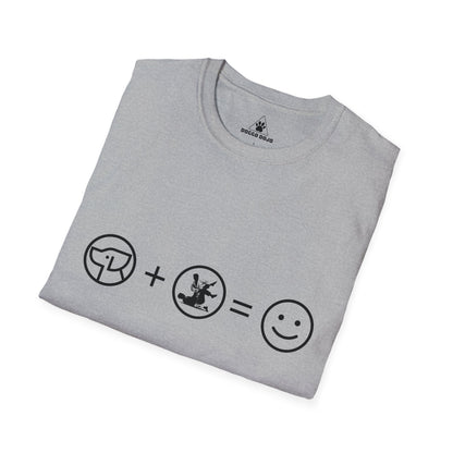 Dogs + Jiu Jitsu = Happiness  Unisex Softstyle T-Shirt