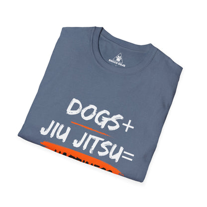 Dogs + Jiu Jitsu = Happiness  Unisex Softstyle T-Shirt