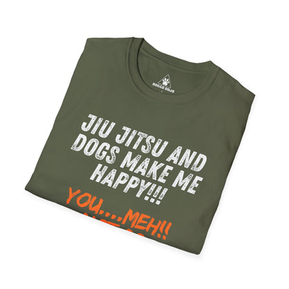 JIU JITSU & DOGS MAKE ME HAPPY Unisex Softstyle T-Shirt