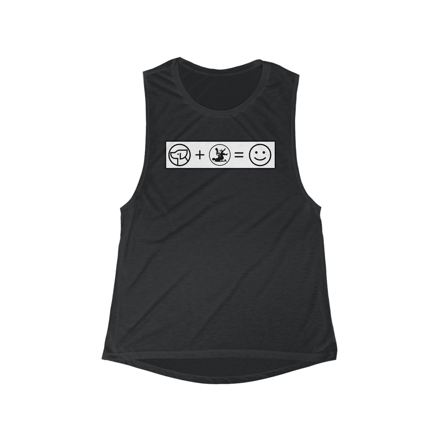 Dogs + BJJ = happiness Women's Flowy Scoop Muscle Tank