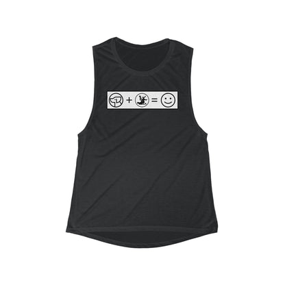 Dogs + BJJ = happiness Women's Flowy Scoop Muscle Tank