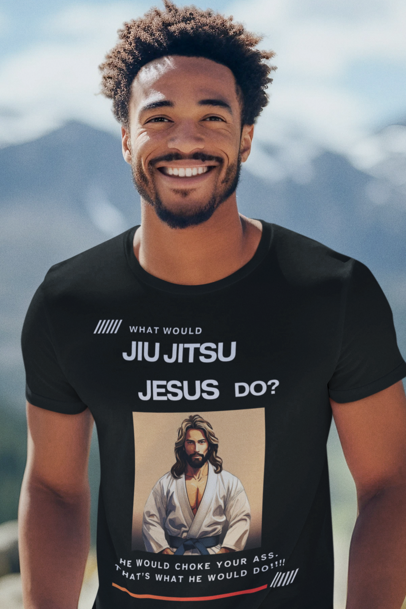 What would Jiu Jitsu Jesus do?  Unisex Softstyle T-Shirt