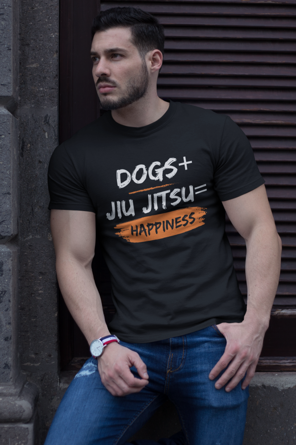 Dogs + Jiu Jitsu = Happiness  Unisex Softstyle T-Shirt