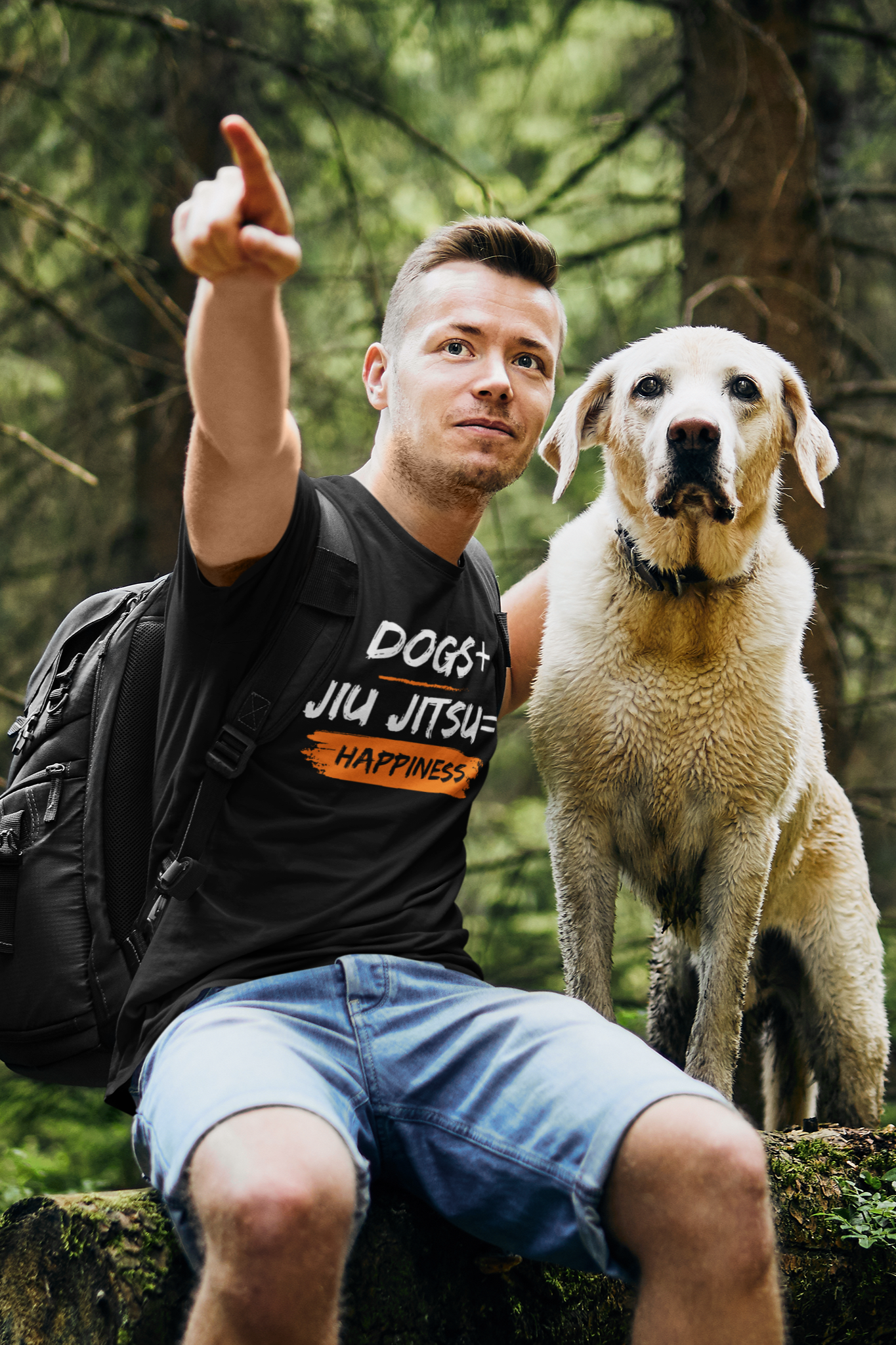 Dogs + Jiu Jitsu = Happiness  Unisex Softstyle T-Shirt