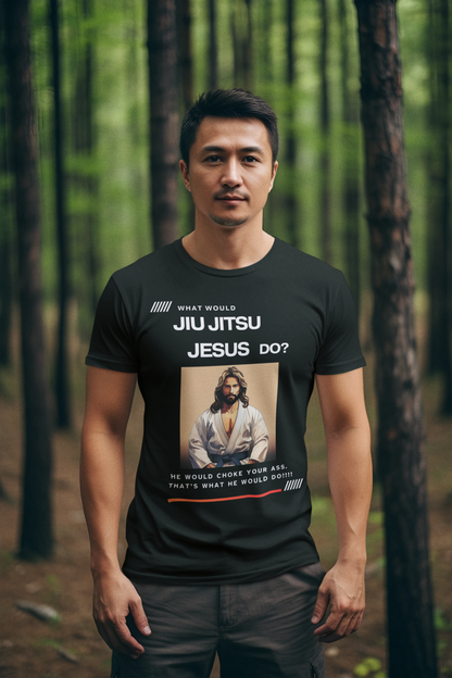 What would Jiu Jitsu Jesus do?  Unisex Softstyle T-Shirt