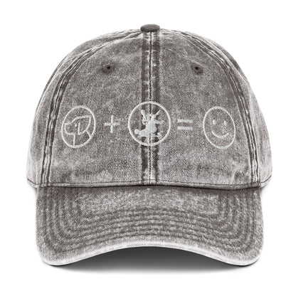 DOGS + JIU JITSU = HAPPINESS Vintage Cotton Twill Cap