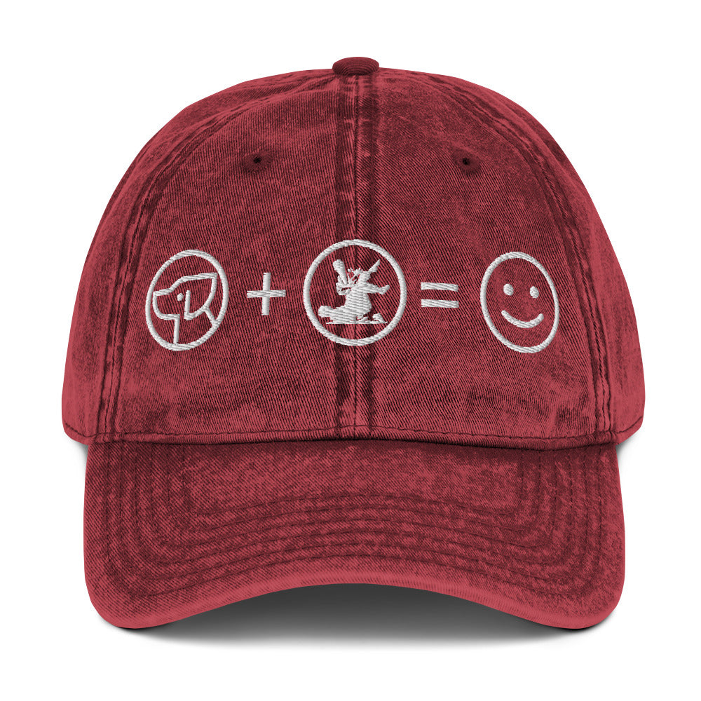 DOGS + JIU JITSU = HAPPINESS Vintage Cotton Twill Cap